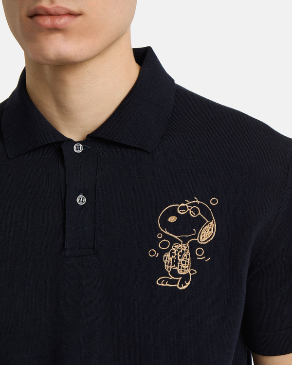Blue Snoopy knit polo - Iceberg - Official Website