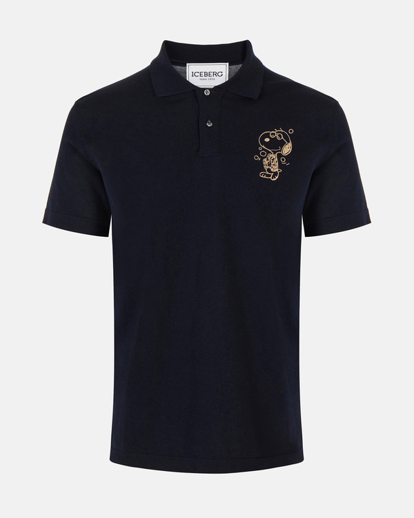 Blue Snoopy knit polo - Iceberg - Official Website