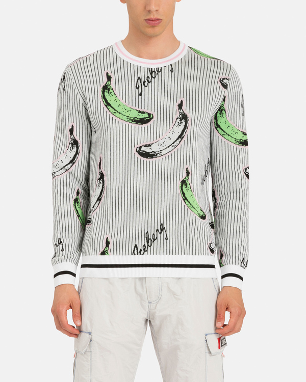 Banana Print Knit Sweatshirt - Iceberg - Official Website
