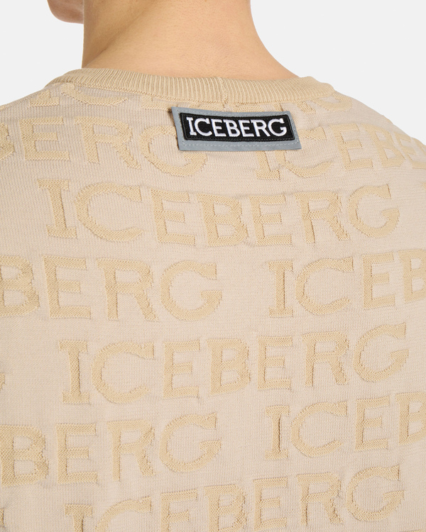 Beige knitted 3D logo jumper - Iceberg - Official Website