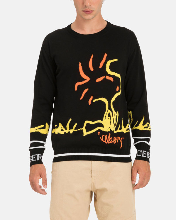Woodstock Black Knit Sweatshirt - Iceberg - Official Website