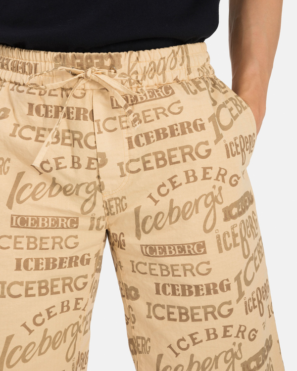 Sand Multilogo Print Shorts - Iceberg - Official Website