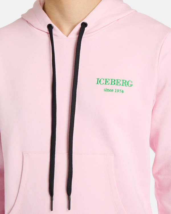 Heritage logo pink hooded sweatshirt - Iceberg - Official Website
