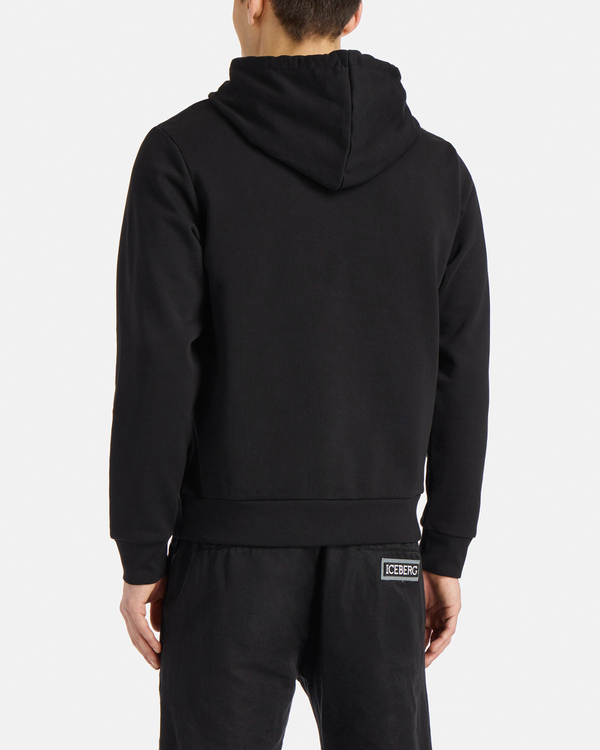 Heritage logo black hooded sweatshirt | Iceberg
