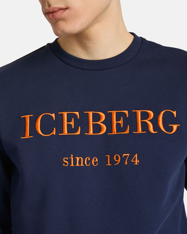 Heritage logo blue sweatshirt - Iceberg - Official Website