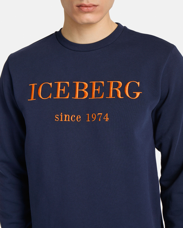 Heritage logo blue sweatshirt - Iceberg - Official Website