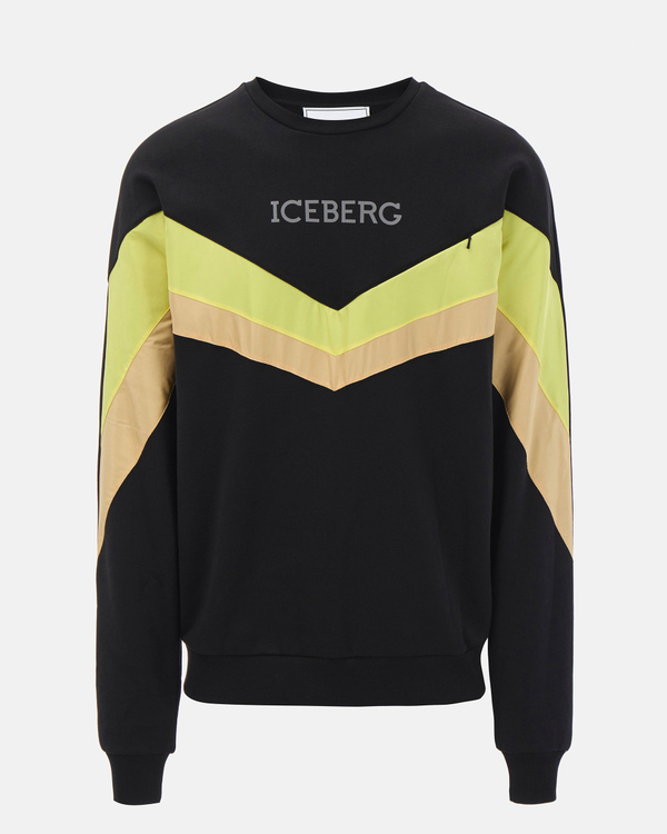 Felpa nera con logo riflettente - Iceberg - Official Website