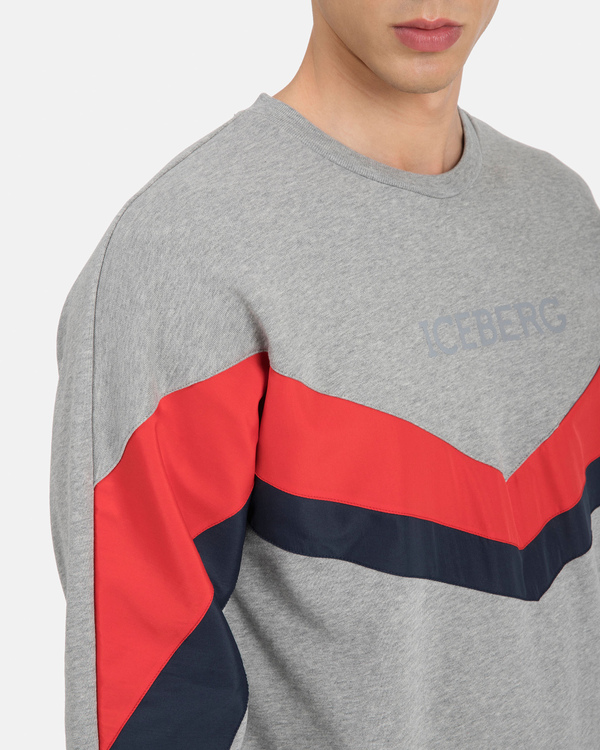 Grey Sweatshirt with Reflective Logo - Iceberg - Official Website