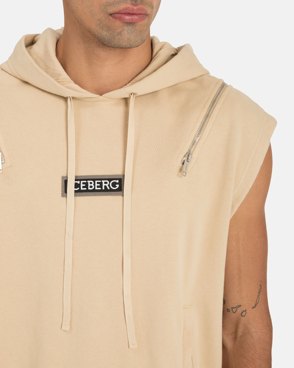 Sleeveless hoodie with zip - Iceberg - Official Website