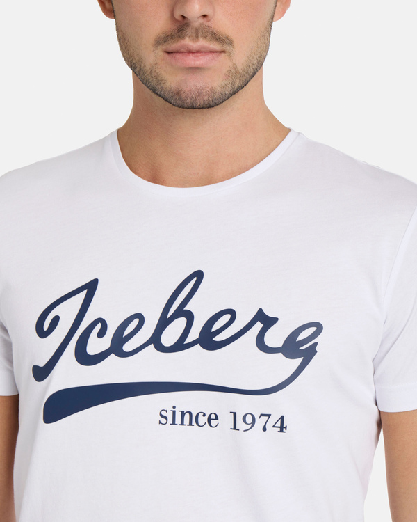White Baseball logo t-shirt - Iceberg - Official Website