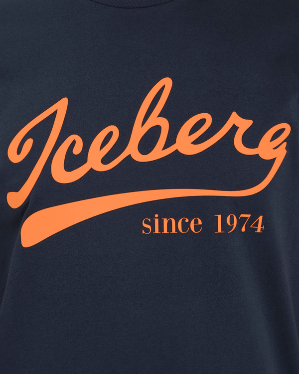 T-shirt blu con logo Baseball - Iceberg - Official Website