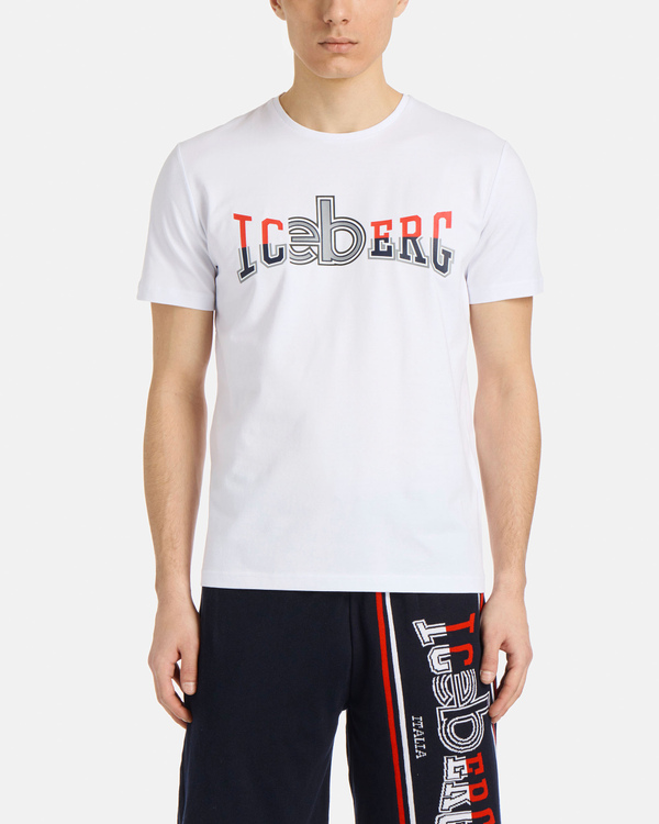 T-shirt bianca logo 3D - Iceberg - Official Website
