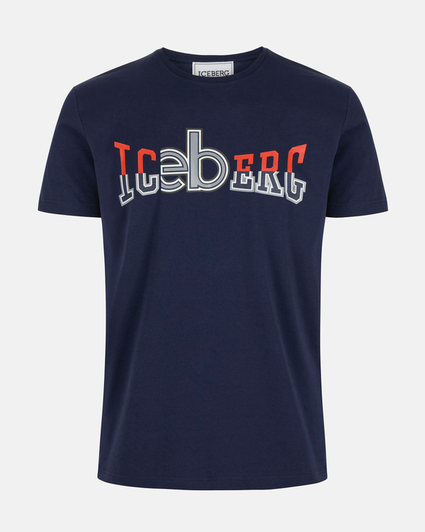 T-shirt blu logo 3D - Iceberg - Official Website