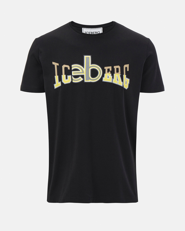 Black T-shirt with 3D Effect Logo - Iceberg - Official Website
