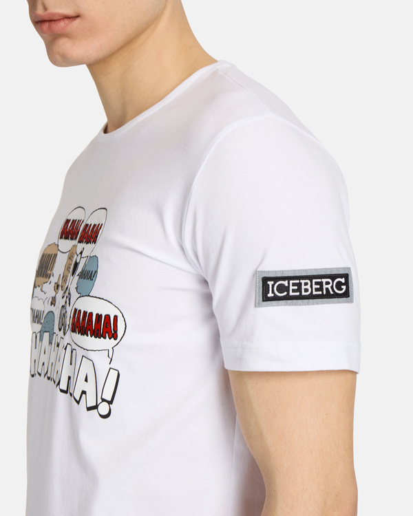 T-shirt bianca Snoppy e Woodstock - Iceberg - Official Website