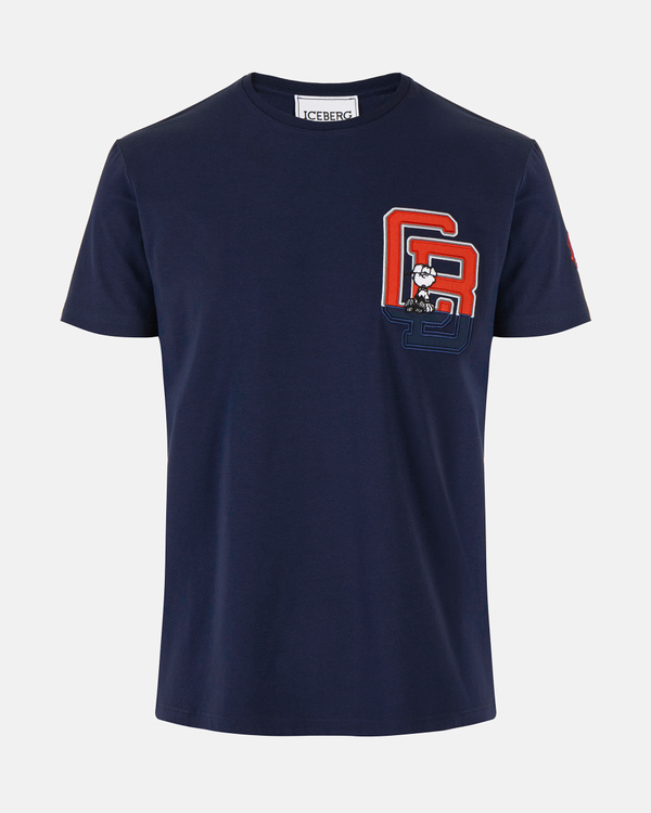 CB Varsity Logo Blue T-shirt - Iceberg - Official Website
