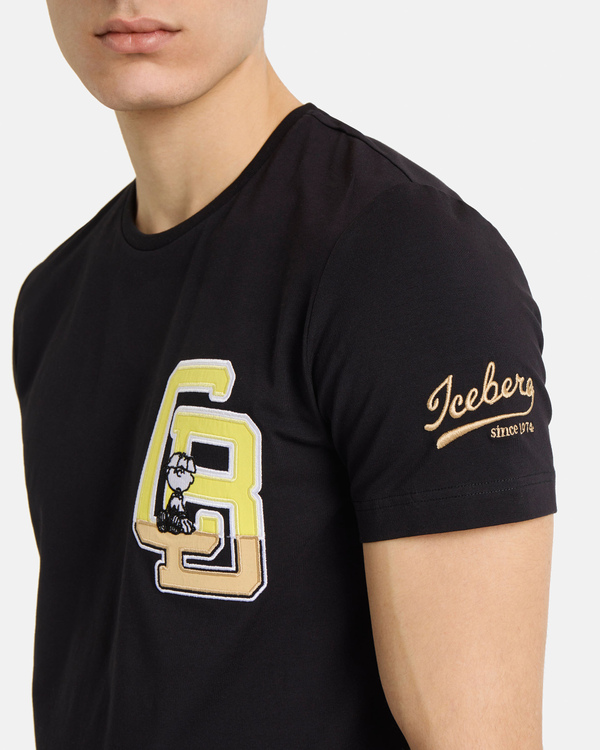 CB Varsity Logo Black T-shirt - Iceberg - Official Website