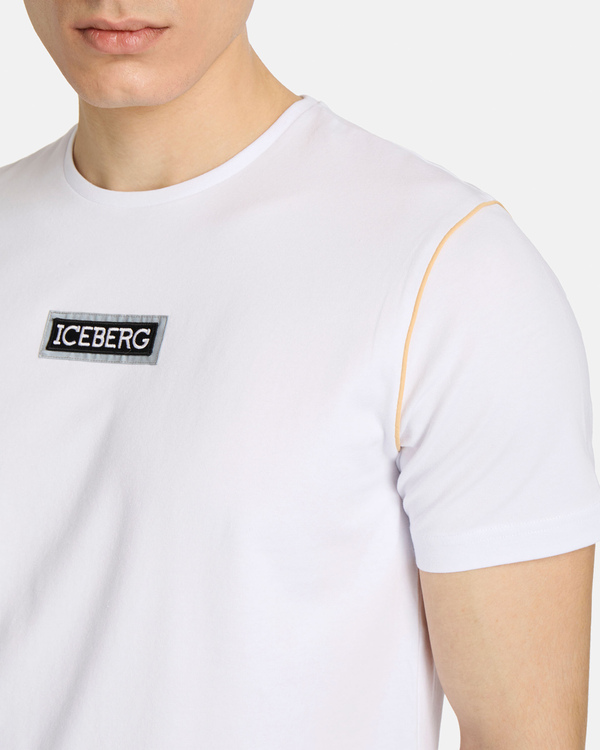 Contrast piping white t-shirt - Iceberg - Official Website
