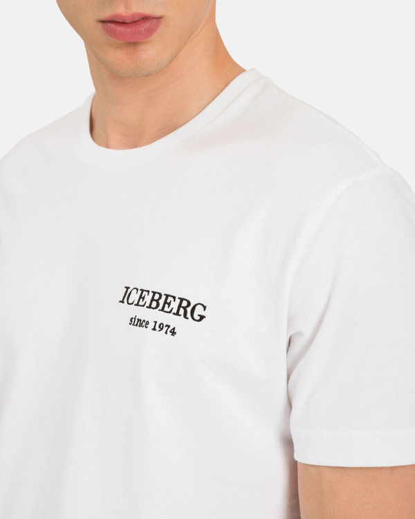 T-shirt bianca con logo heritage - Iceberg - Official Website