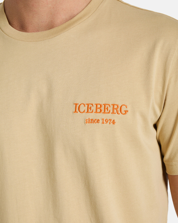 Beige T-shirt with heritage logo | Iceberg