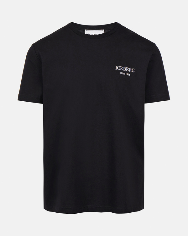 Black T-shirt with heritage logo - Iceberg - Official Website