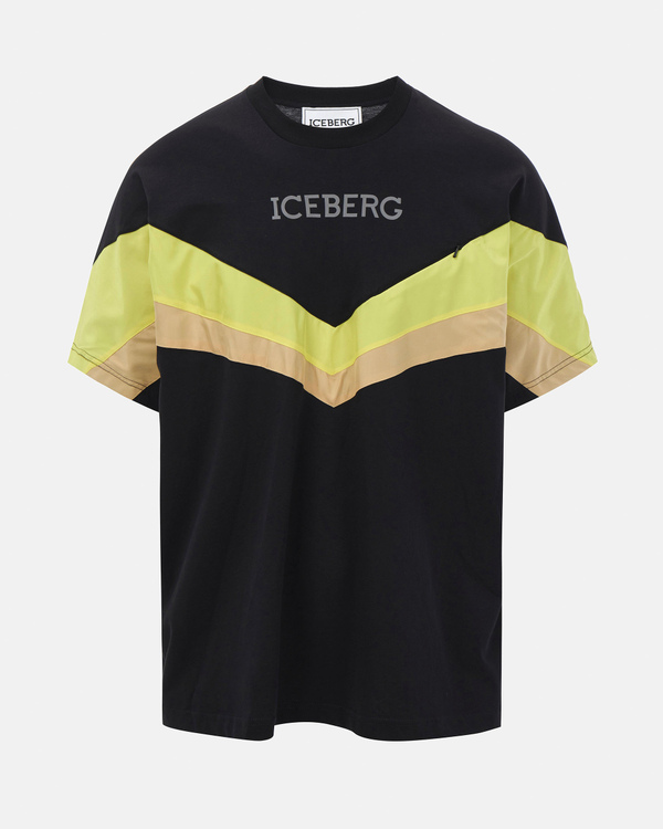 T-shirt nera con logo riflettente - Iceberg - Official Website