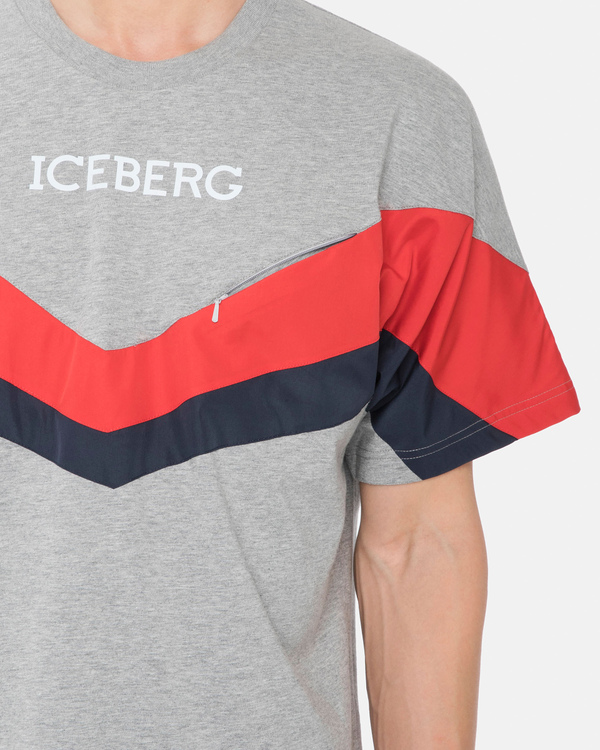 Grey T-shirt with Reflective Logo - Iceberg - Official Website