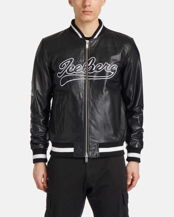 CB Varsity black bomber jacket - Iceberg - Official Website