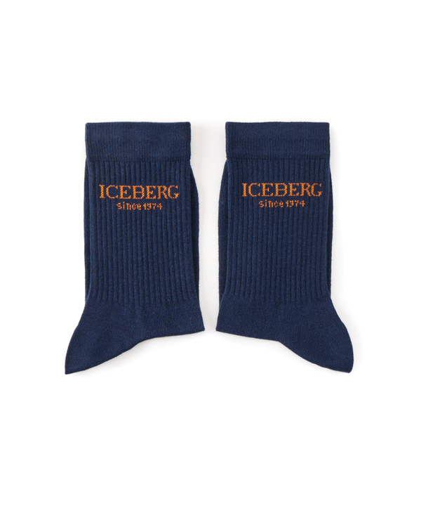 Heritage logo blue socks - Iceberg - Official Website