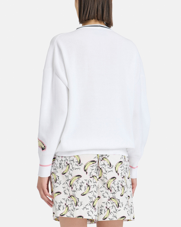 White sweater with banana print - Iceberg - Official Website
