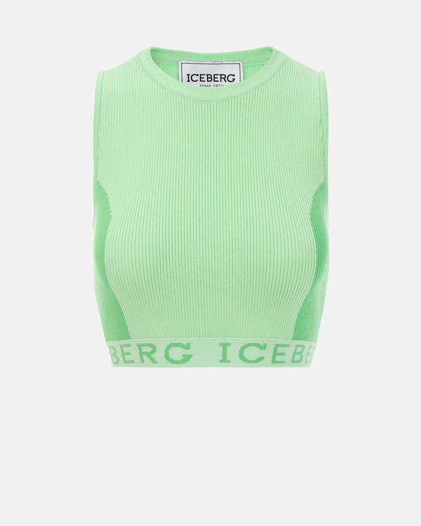 Green knit crop top - Iceberg - Official Website
