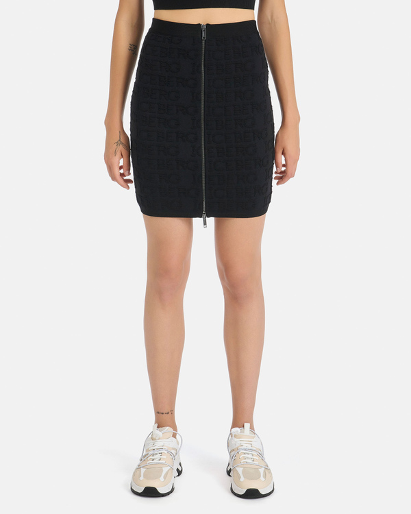 Black mini skirt with 3D effect logo - Iceberg - Official Website