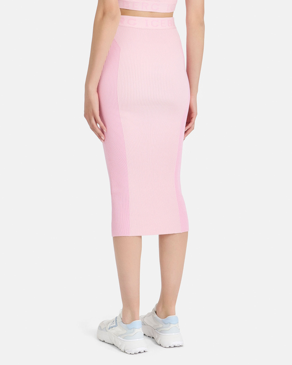 Pink knit skirt with logo - Iceberg - Official Website
