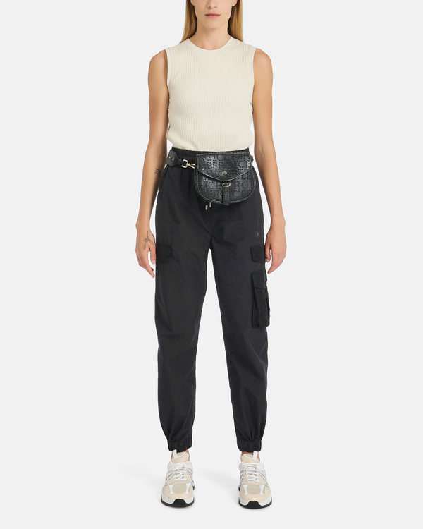 Black Cargo Trousers with Pockets - Iceberg - Official Website