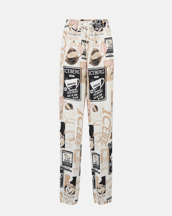 Coffee Print Trousers - Iceberg - Official Website