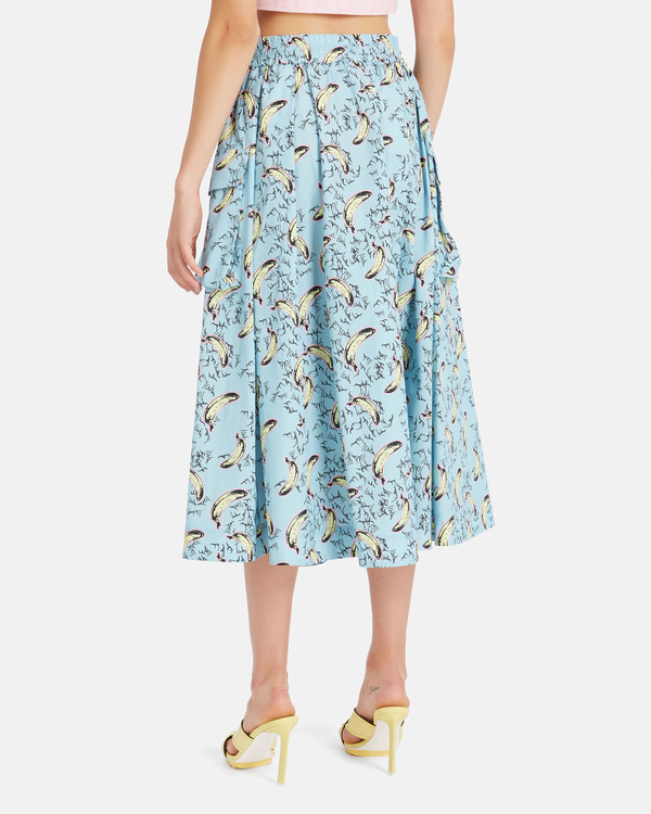 Blue wide skirt with banana print - Iceberg - Official Website
