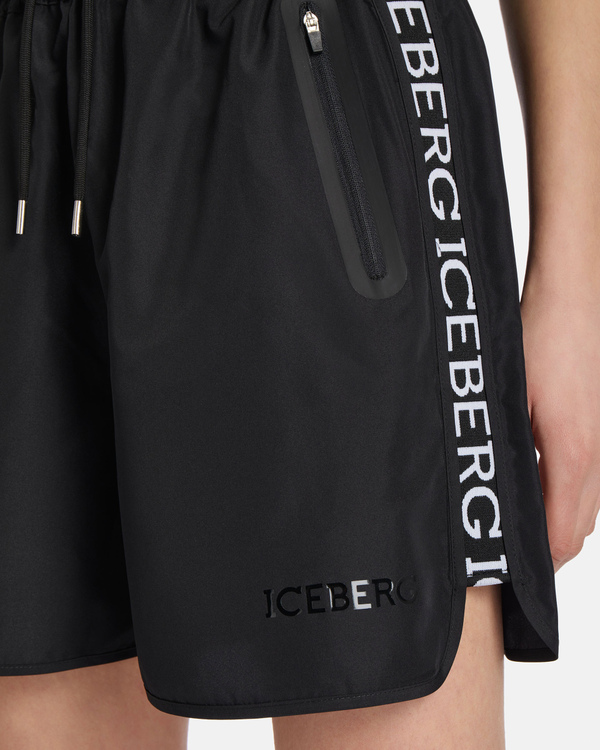 Black Active shorts with logo - Iceberg - Official Website