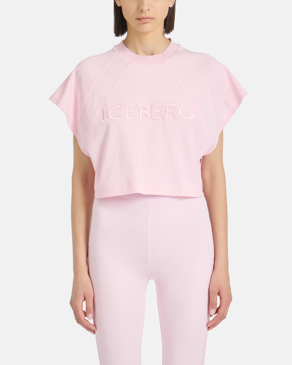 Pink pop vibes cropped T-shirt - Iceberg - Official Website