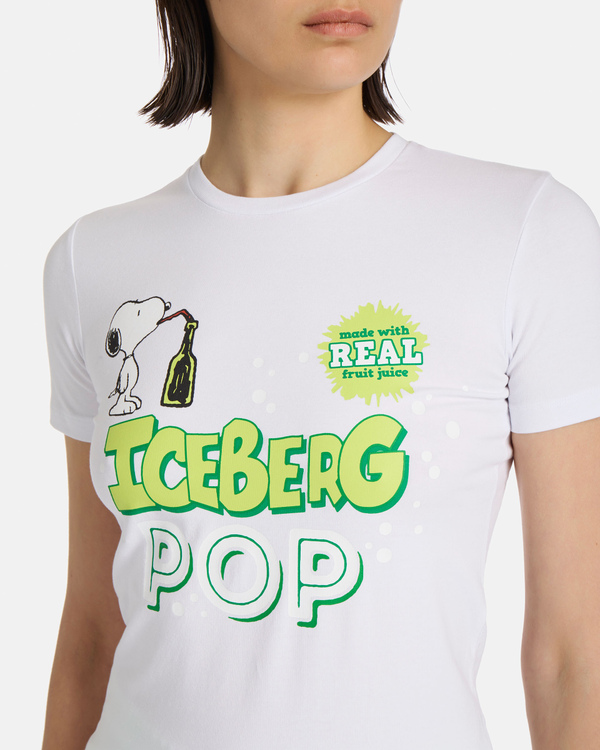 T-shirt bianca Snoopy e Iceberg Pop - Iceberg - Official Website