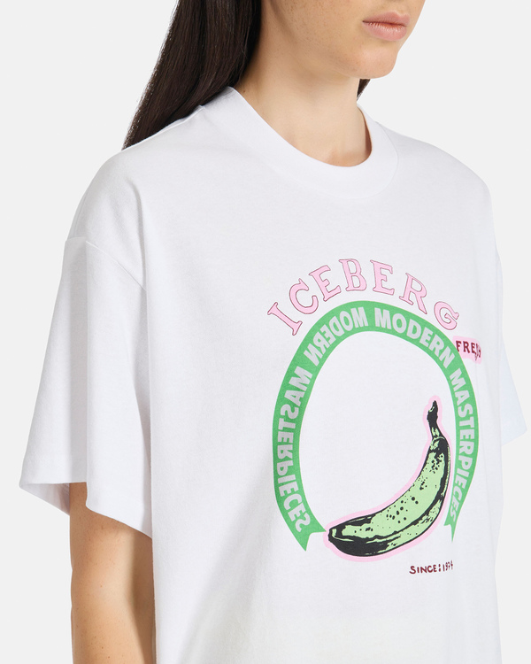 T-shirt bianca motivo Banane - Iceberg - Official Website
