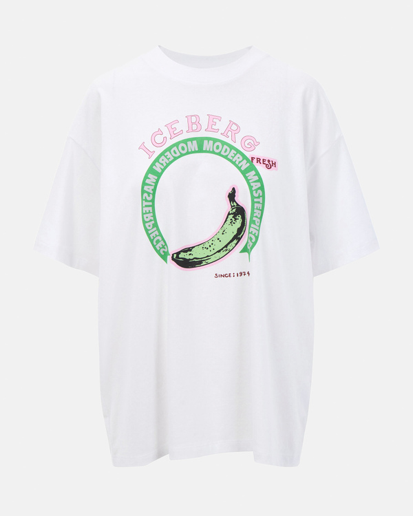 T-shirt bianca motivo Banane - Iceberg - Official Website