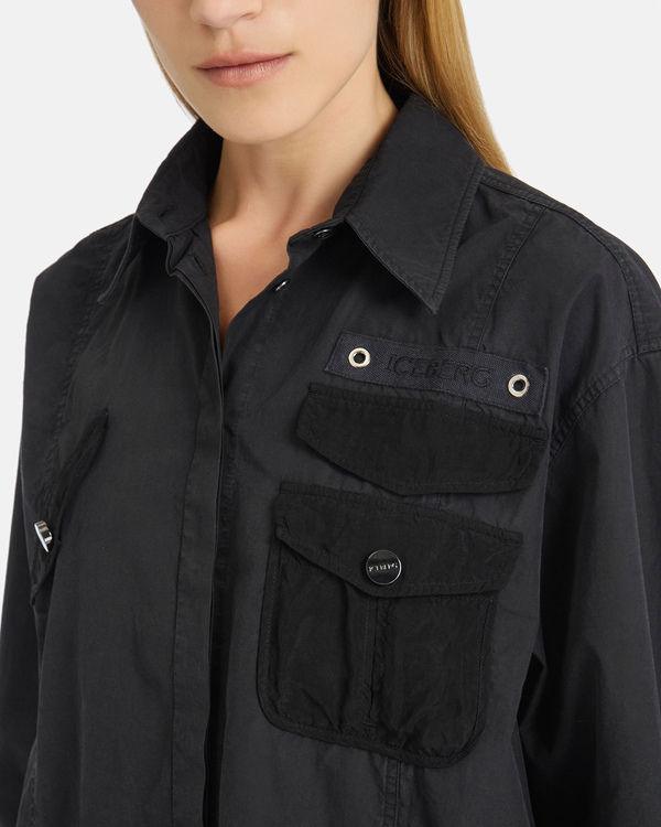 Black Shirt with Pockets - Iceberg - Official Website
