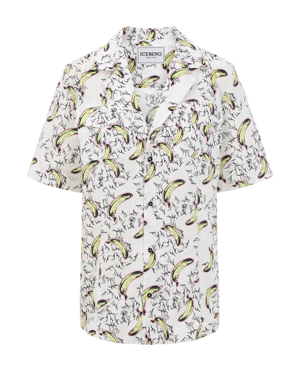 Poplin banana print shirt - Iceberg - Official Website