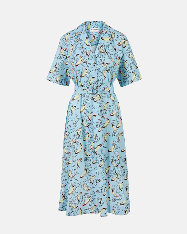 Blue banana print shirt dress - Iceberg - Official Website