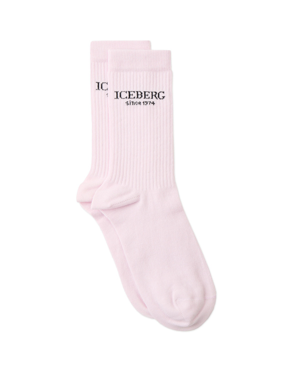 Pink socks with heritage logo - Iceberg - Official Website