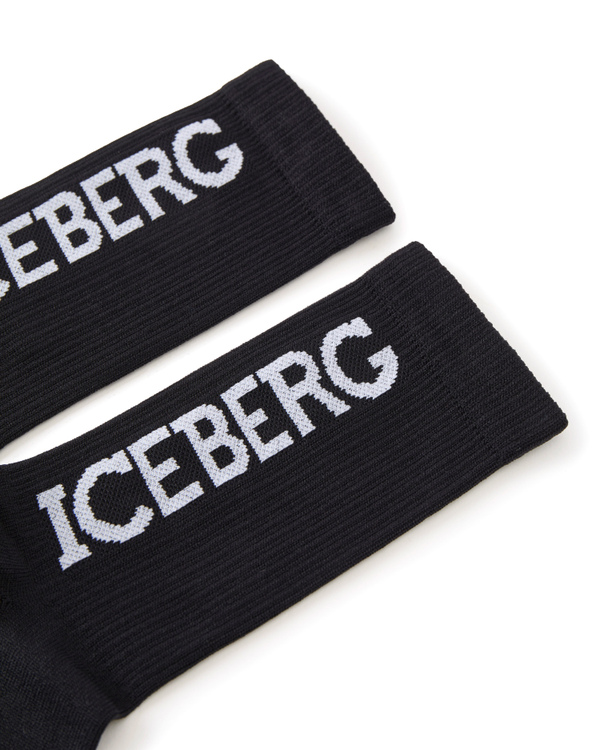 Black cotton socks with logo - Iceberg - Official Website