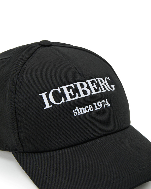 Black embroidered heritage logo cap - Iceberg - Official Website