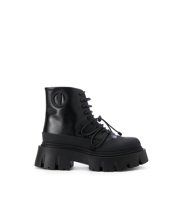 Women's Sun black combat boots - Iceberg - Official Website