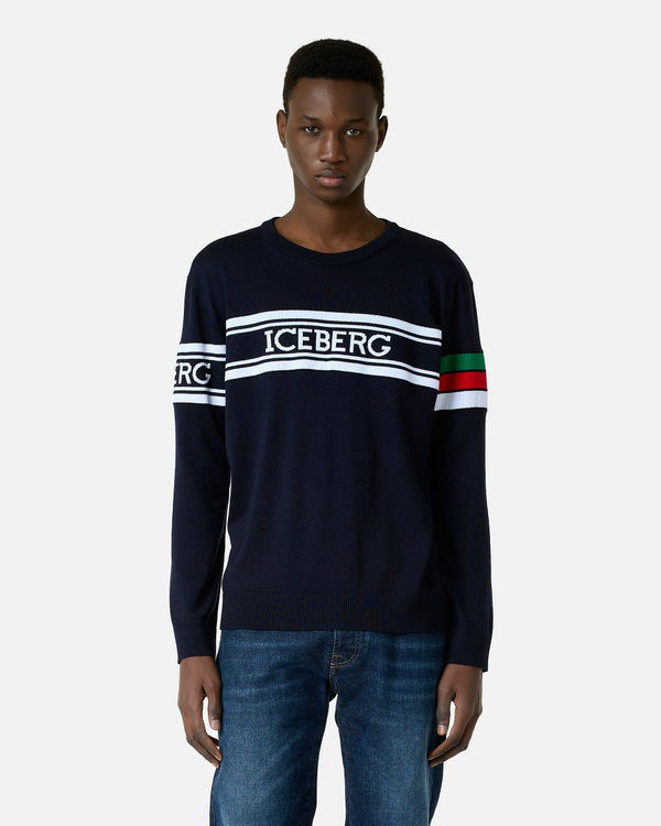 Crew neck sweater with institutional logo - Iceberg - Official Website