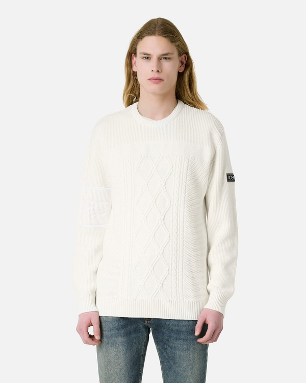 White crew neck sweater - Iceberg - Official Website